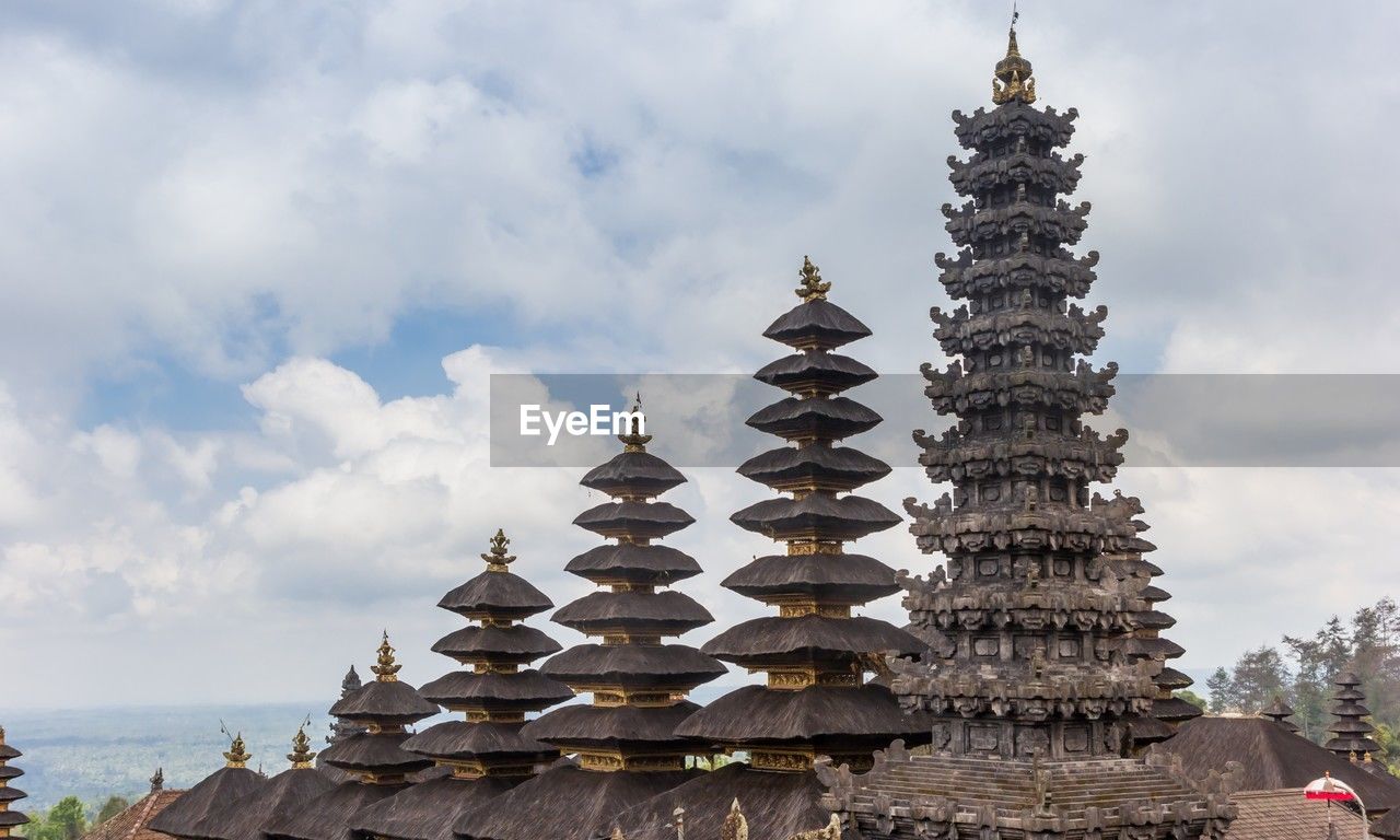 Low angle view of temple against sky