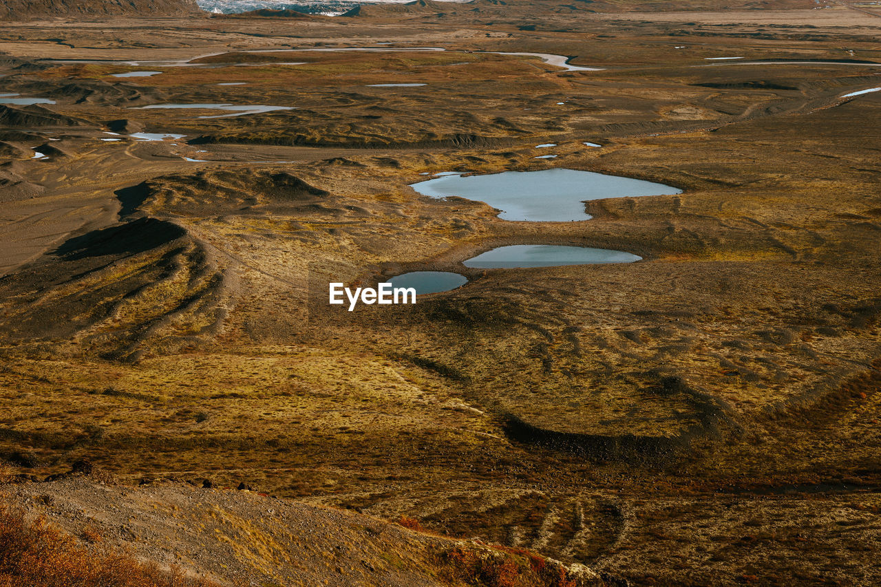 Beautiful autumn view from vatnajökull national park. aerial view 