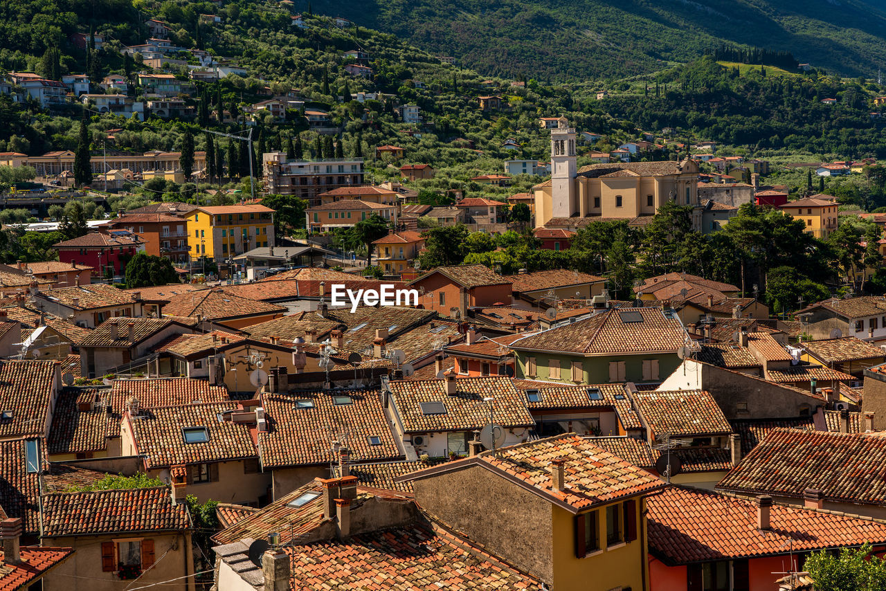 View of the old town of malcesine on lake garda in italy.