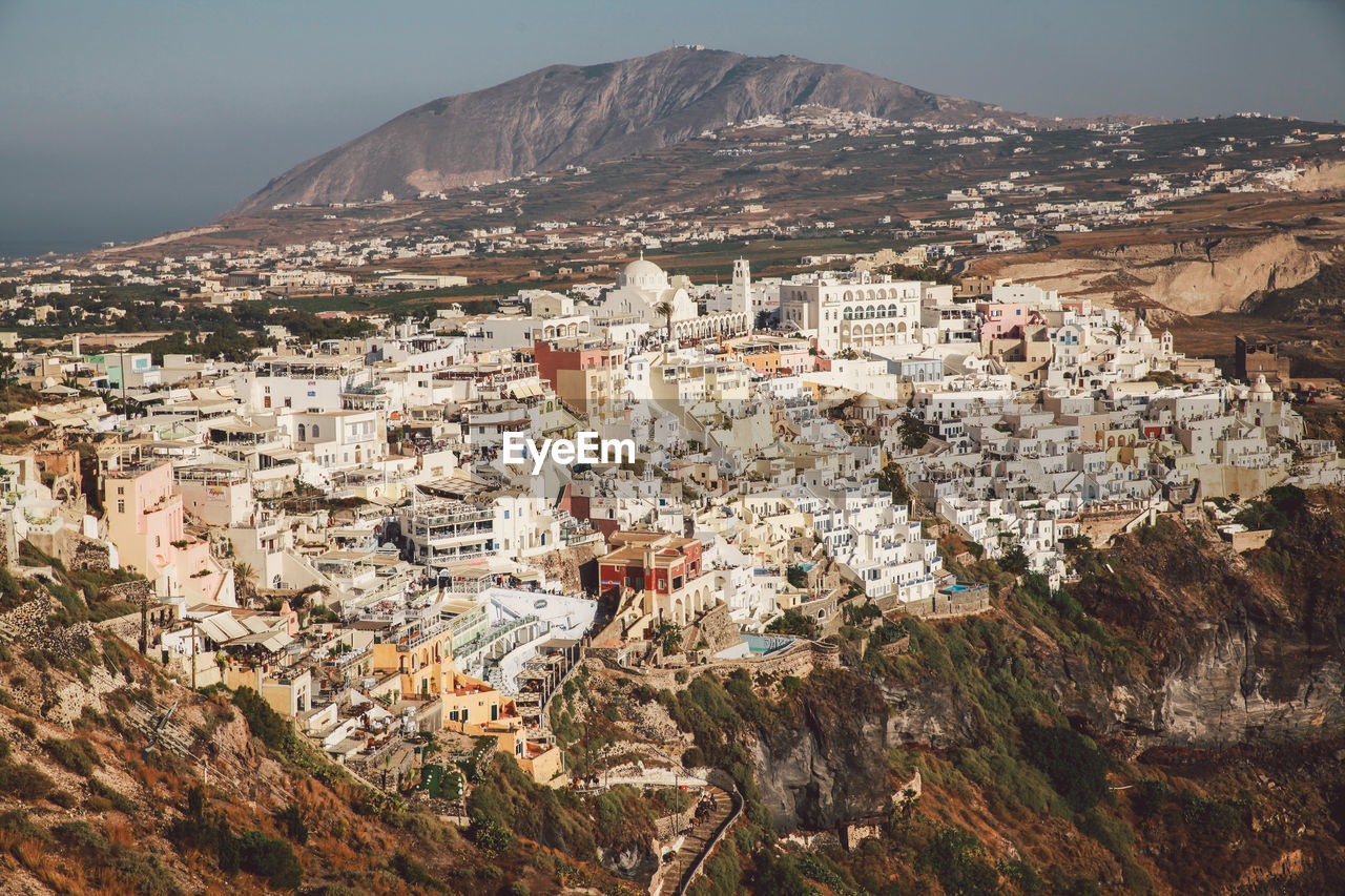 High angle view of cityscape on mountain