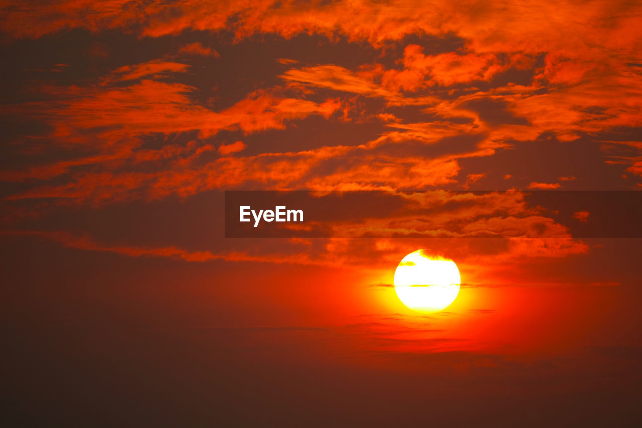 SCENIC VIEW OF SUNSET OVER SEA