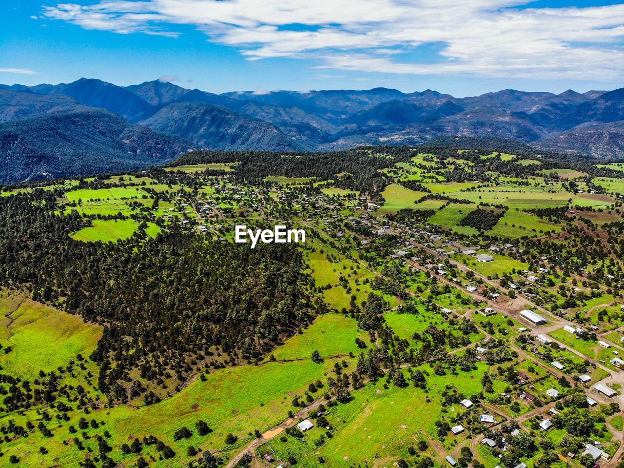 SCENIC VIEW OF FARMS AGAINST SKY