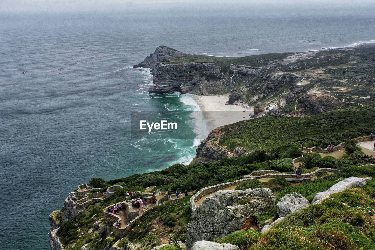 Scenic view of sea against sky at the cape point