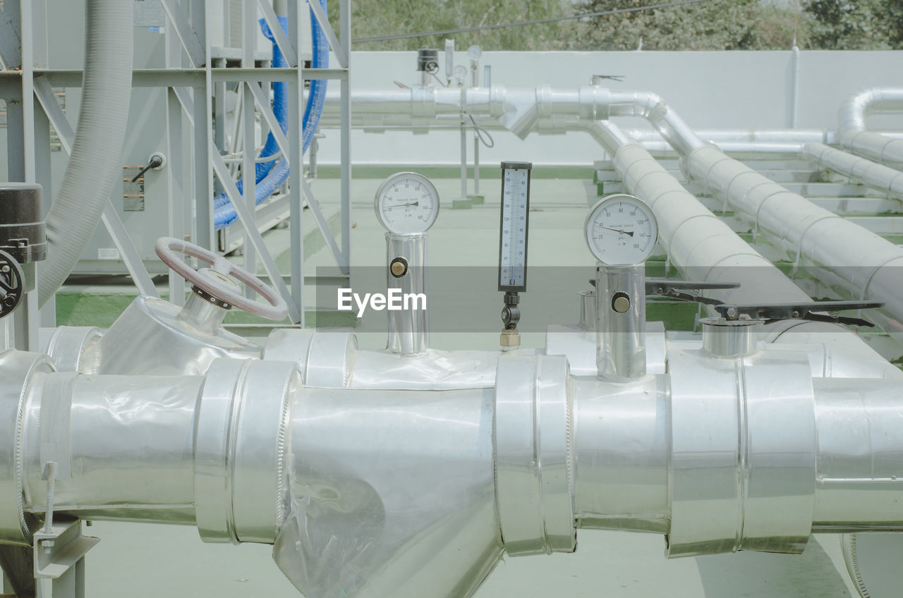 Close-up of machine part in factory
