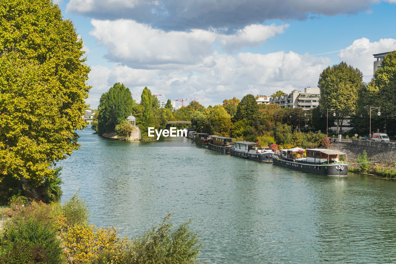 View on seine river and surrounding in paris.