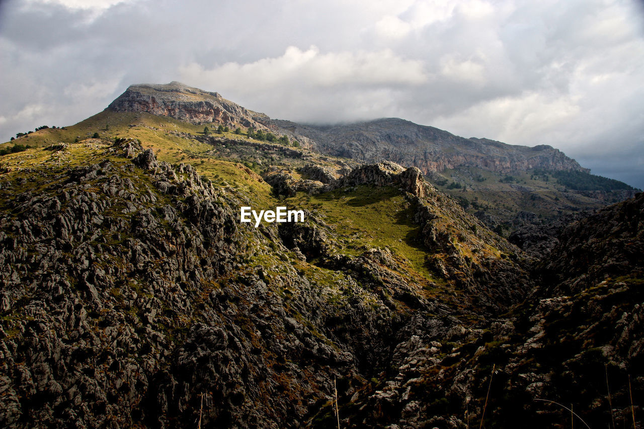 Scenic view of mountains against sky