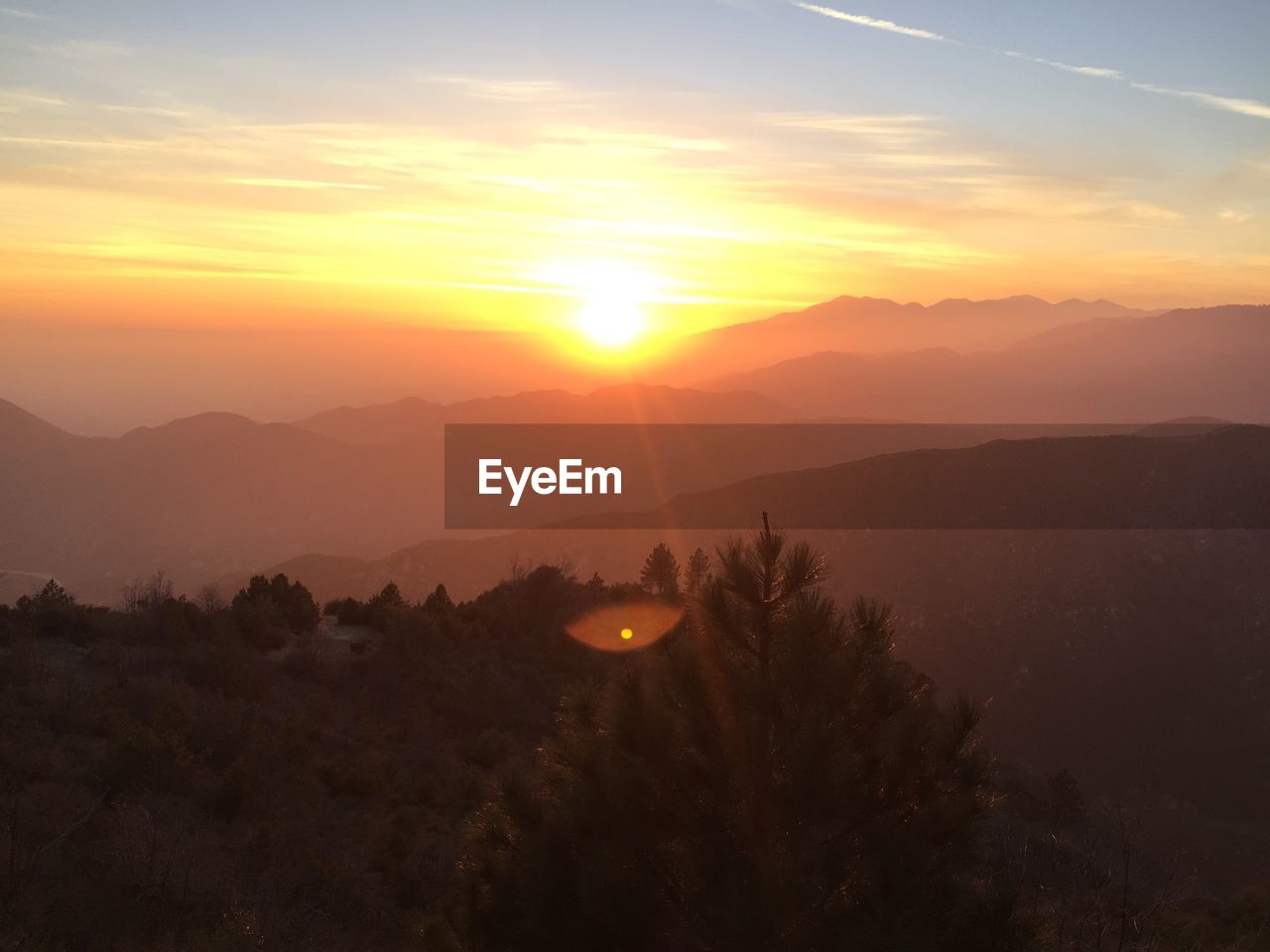 Scenic view of landscape against sky during sunset