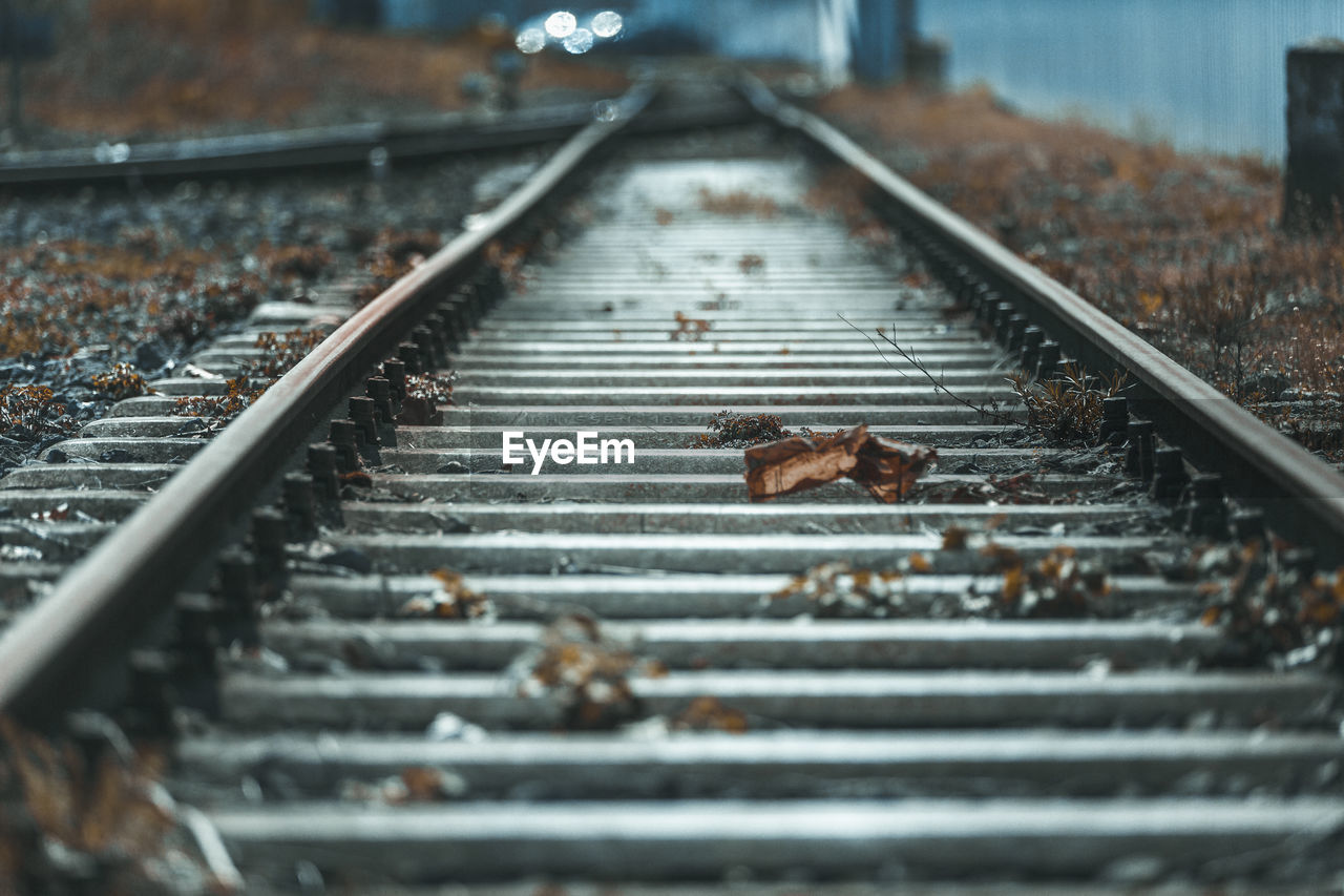 High angle view of railroad tracks