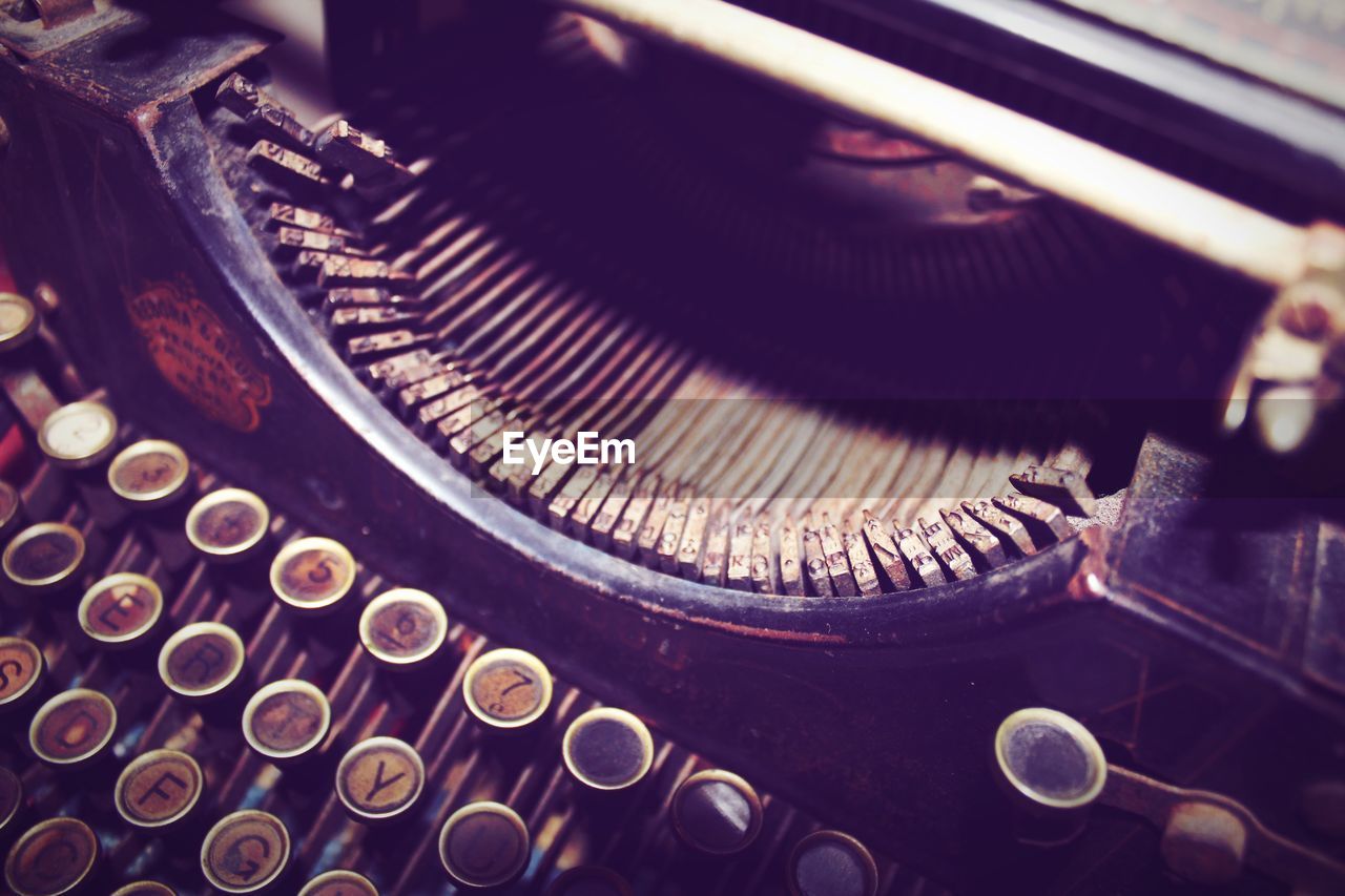 Close-up of typewriter