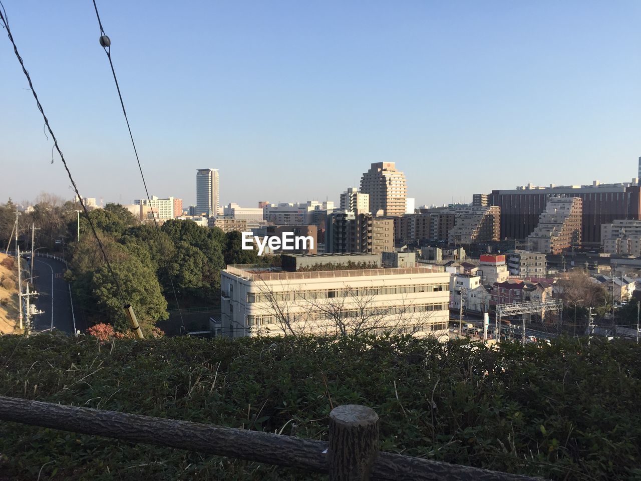 CITYSCAPE AGAINST CLEAR SKY