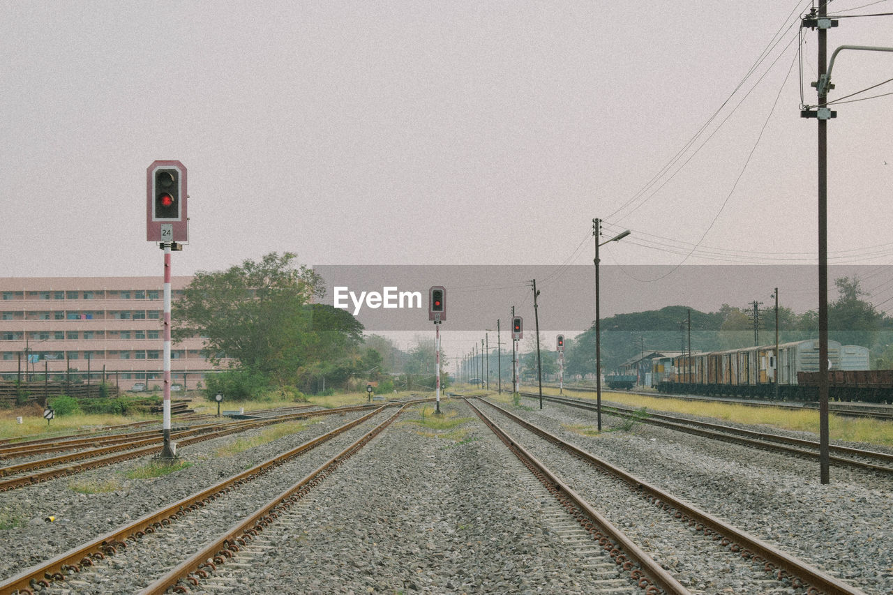 Railroad tracks against sky