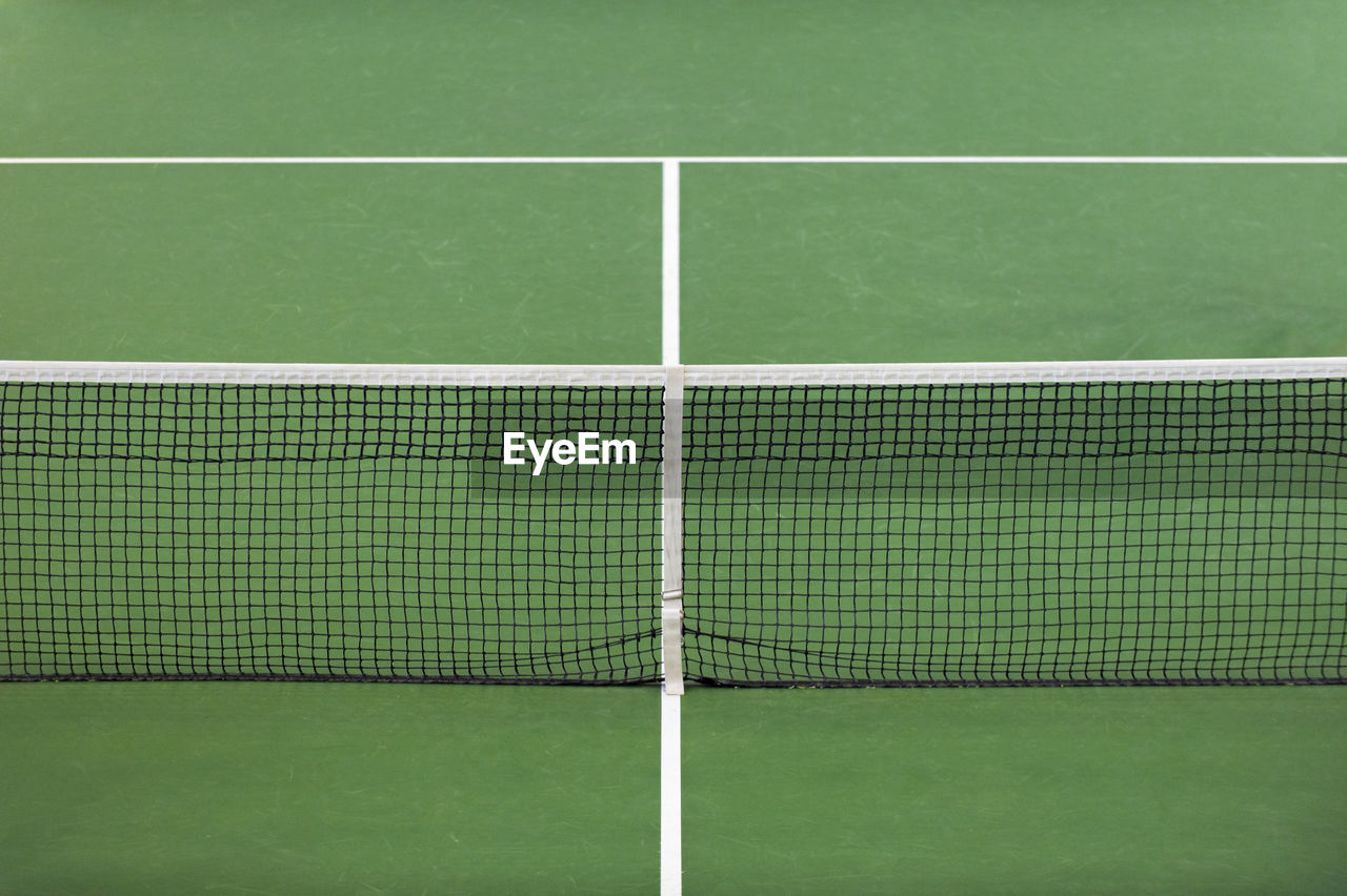 High angle view of tennis court