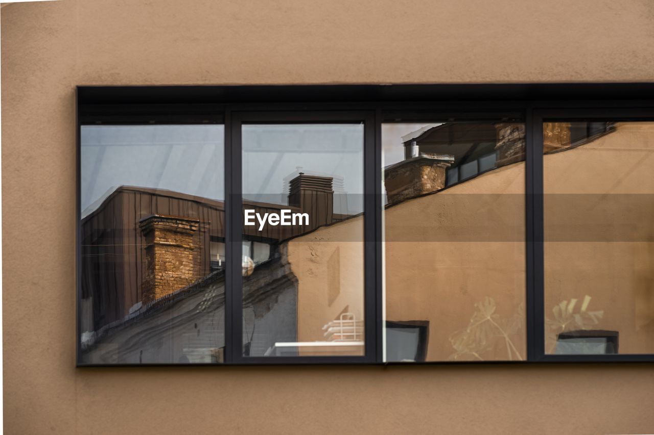 buildings seen through glass