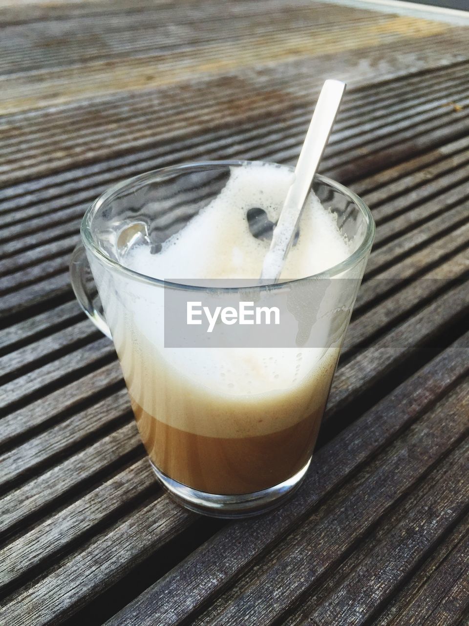 High angle view of coffee on table