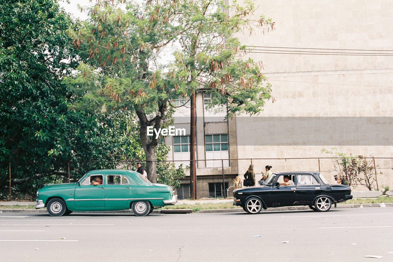 VINTAGE CAR ON ROAD