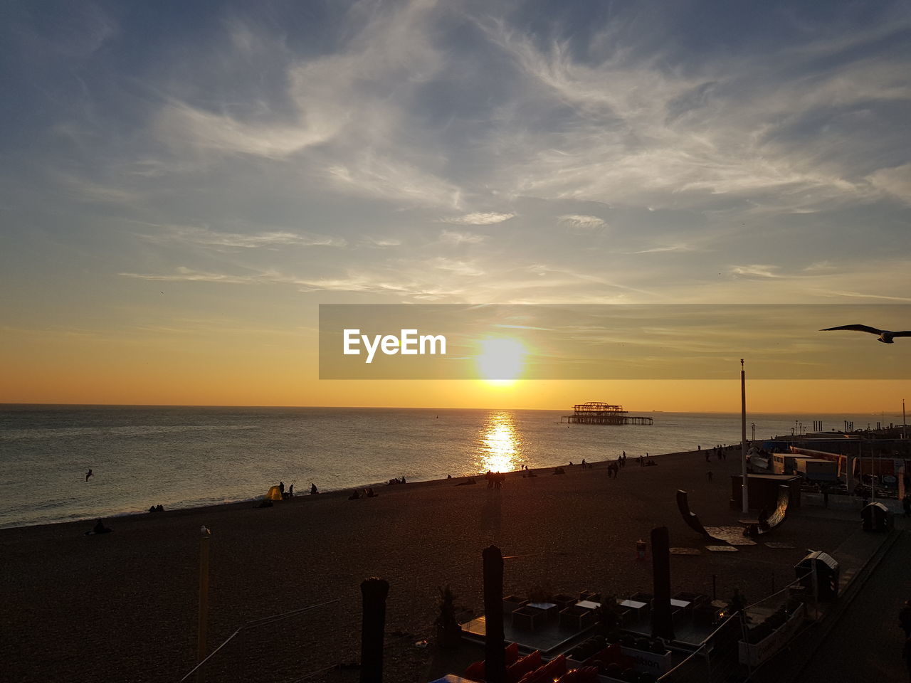 SCENIC VIEW OF SUNSET OVER SEA