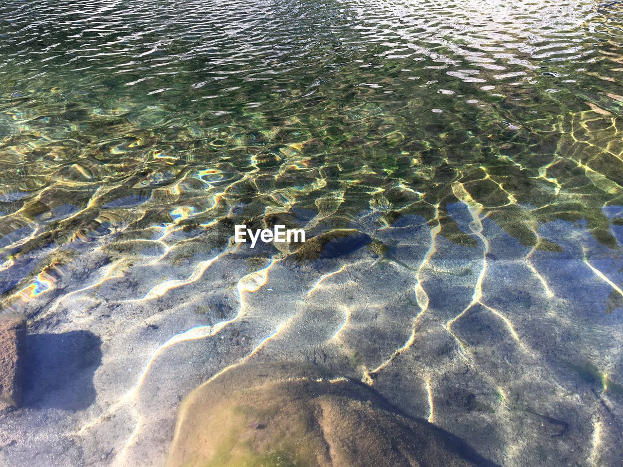 High angle view of rippled water