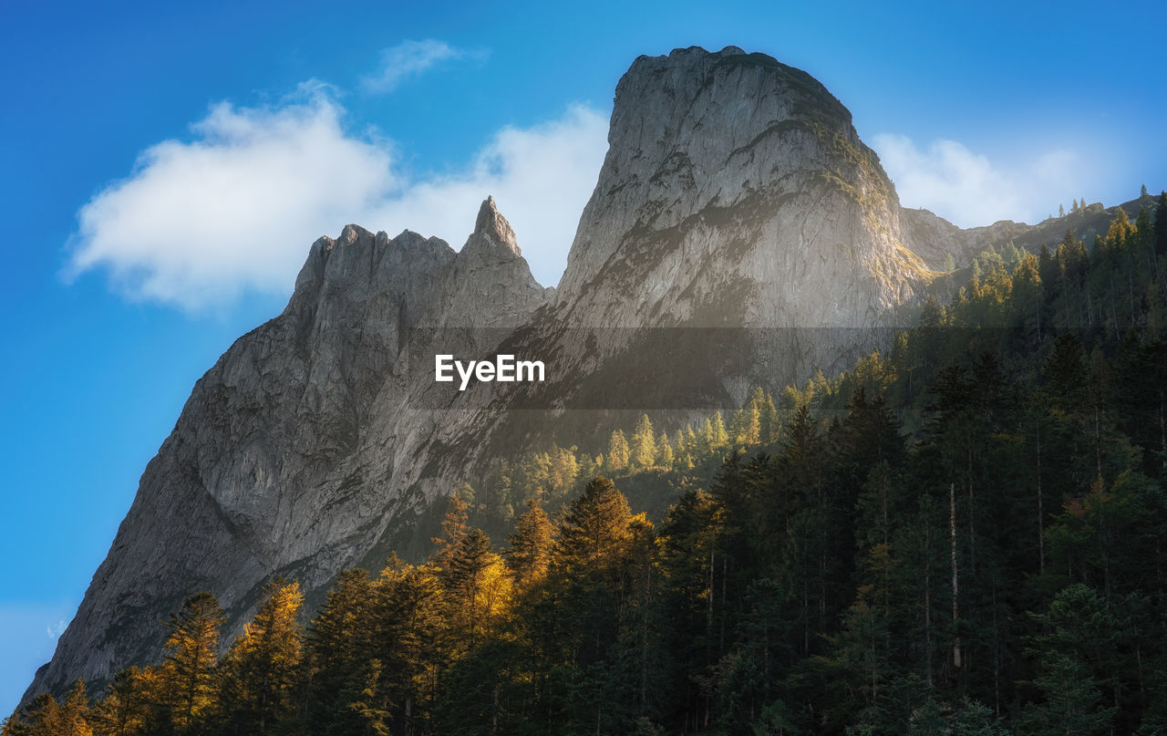 Low angle view of mountain against sky