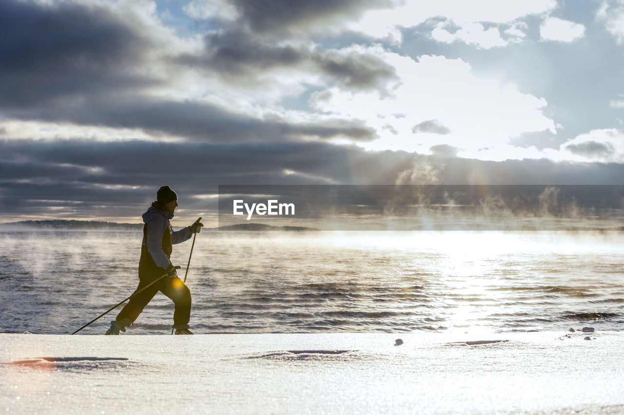 Skiing at sea, ingaro, sweden