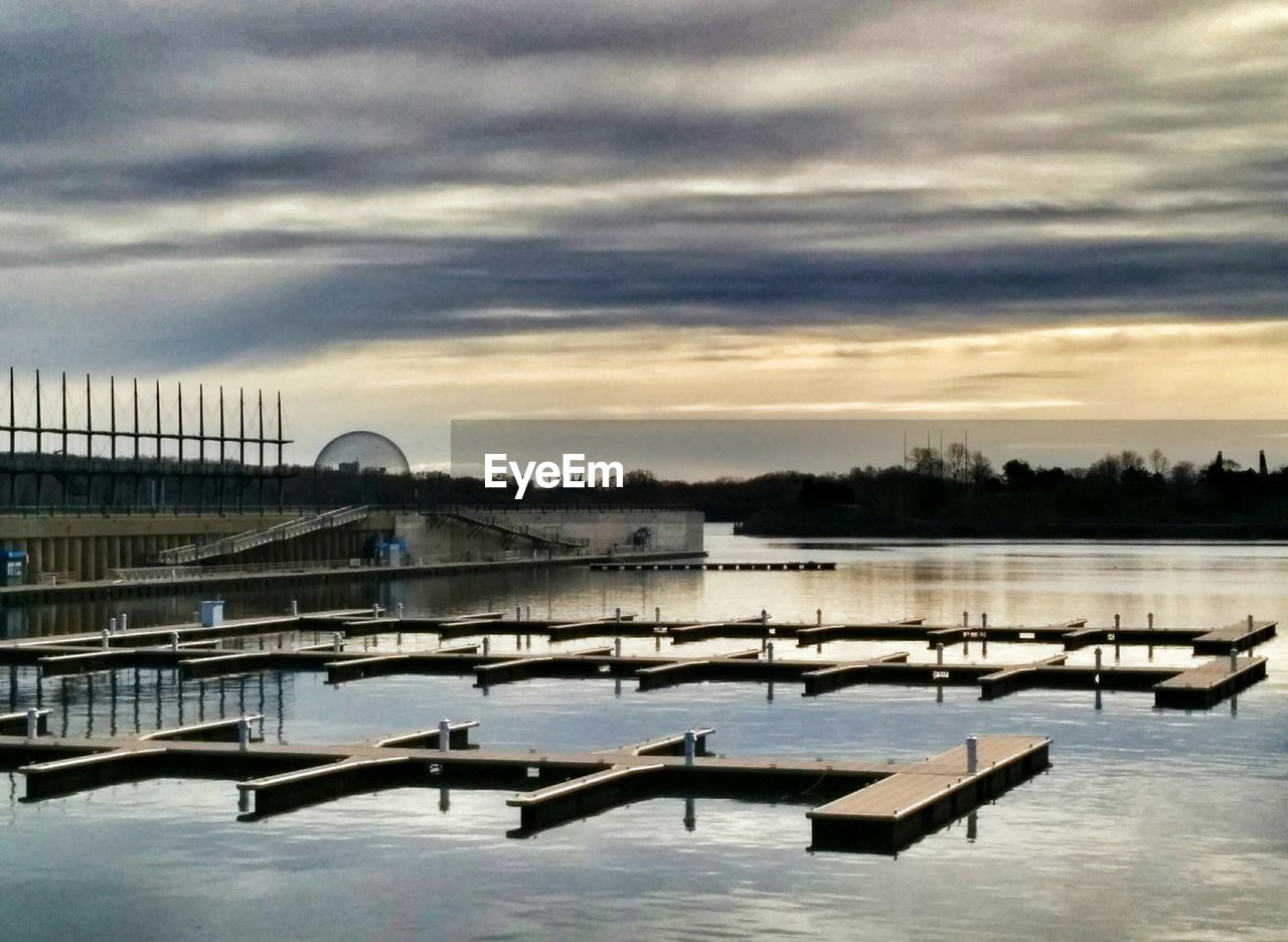 Piers in lake