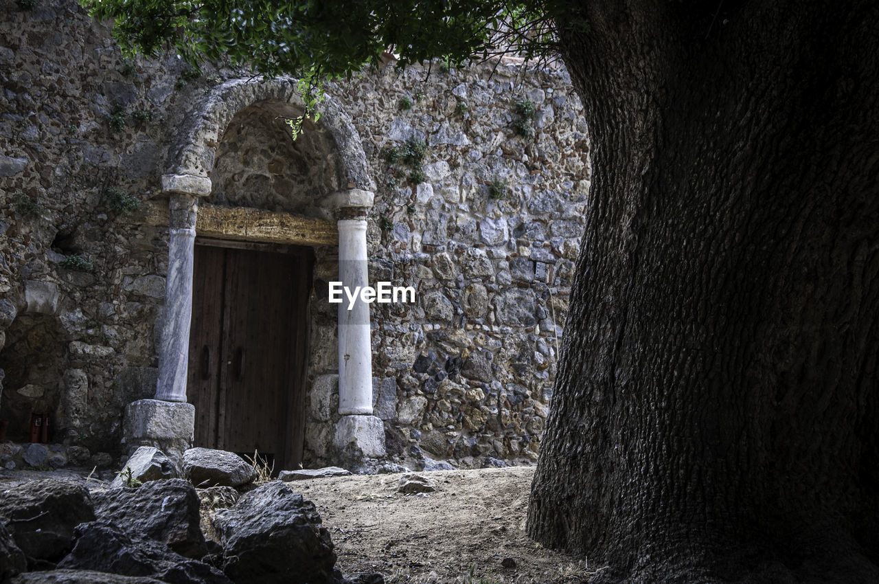 View of stone wall