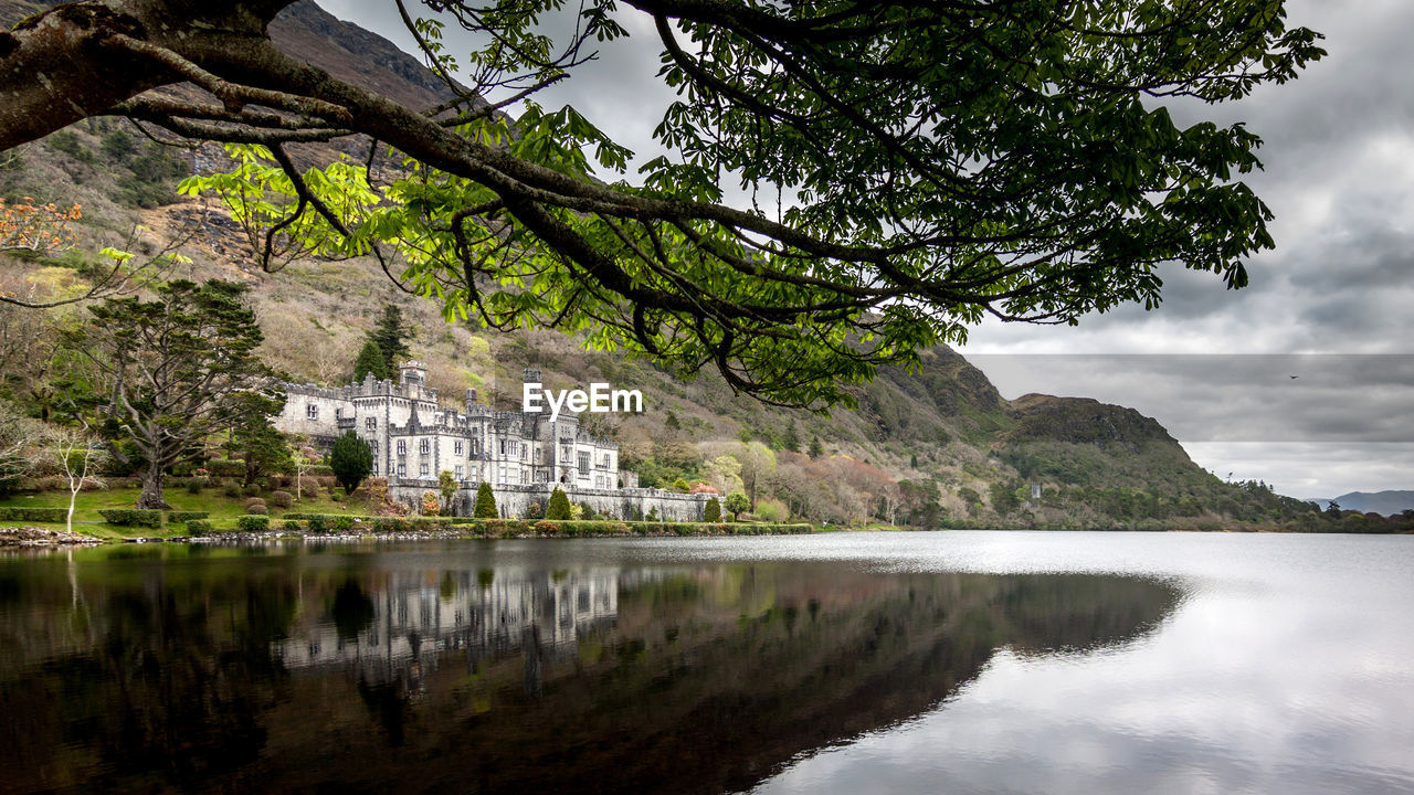 REFLECTION OF BUILDING IN LAKE