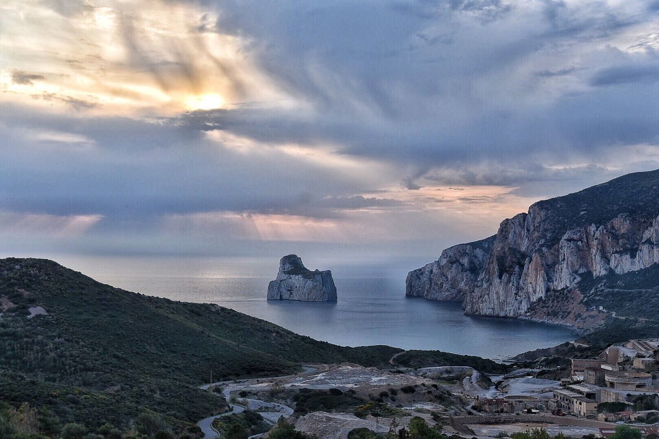 Scenic view of sea against dramatic sky