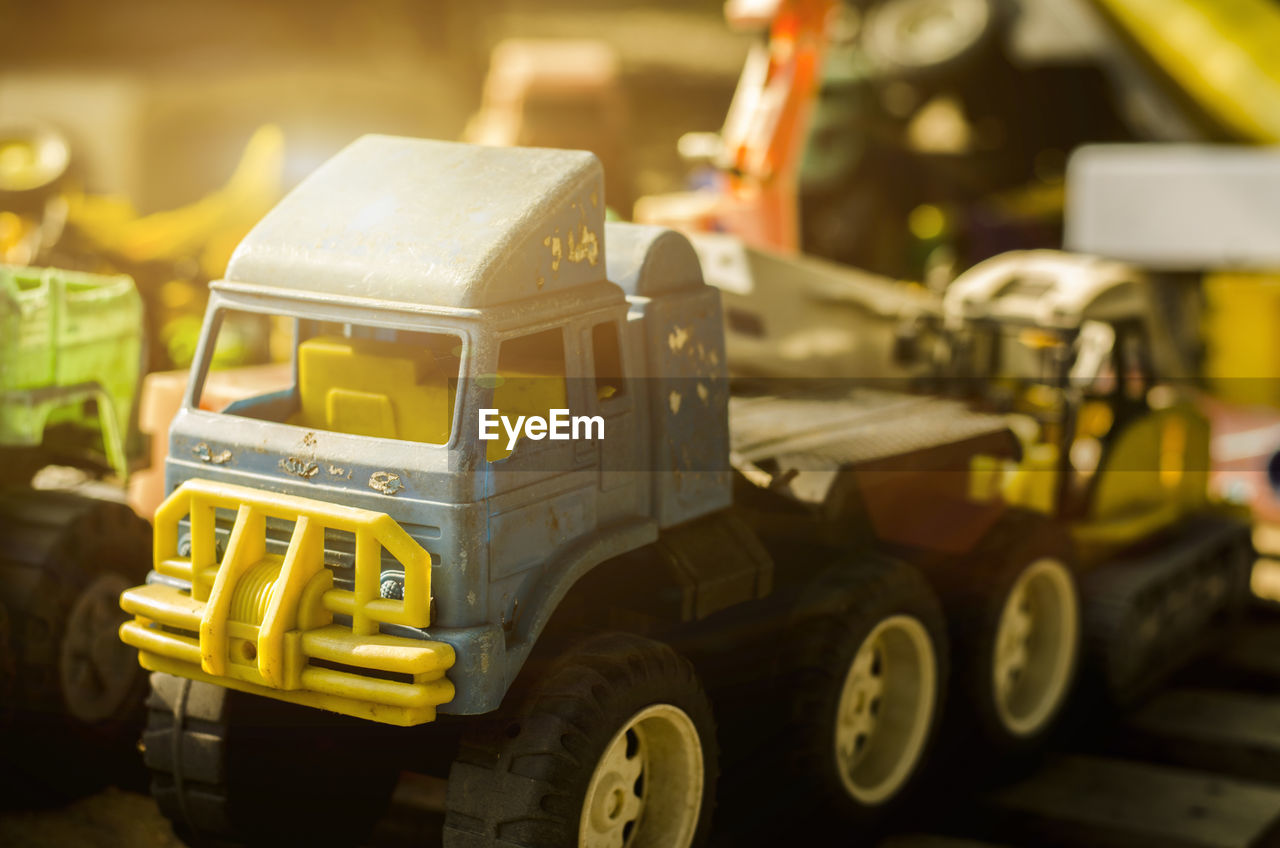 Close-up of toy cars