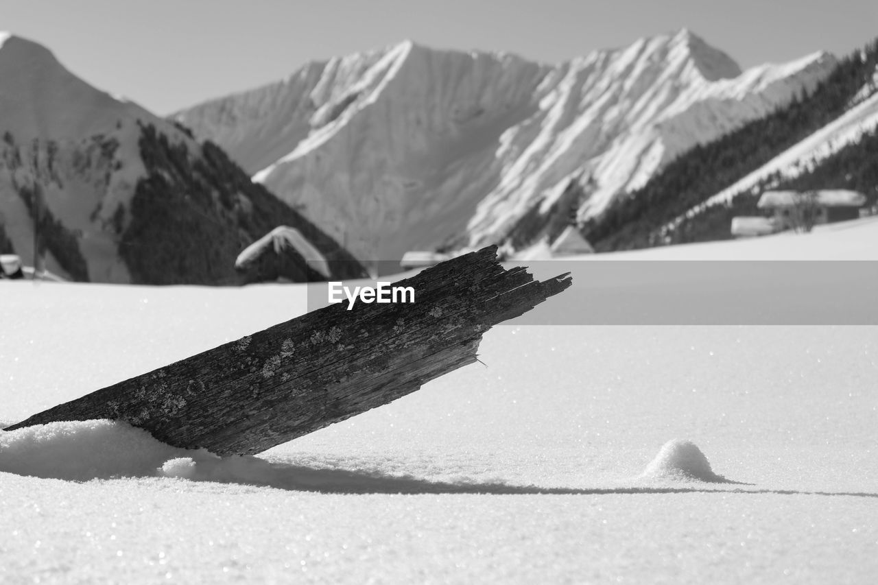 Close-up of snow on mountain