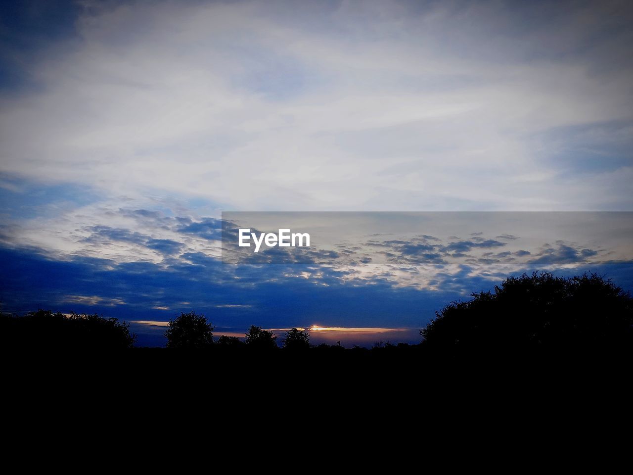 SCENIC VIEW OF SILHOUETTE TREES AGAINST SKY DURING SUNSET