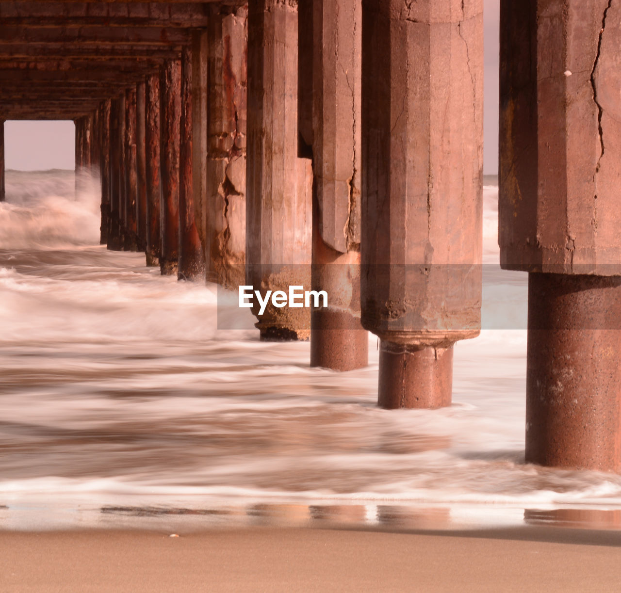 VIEW OF PIER ON SEA