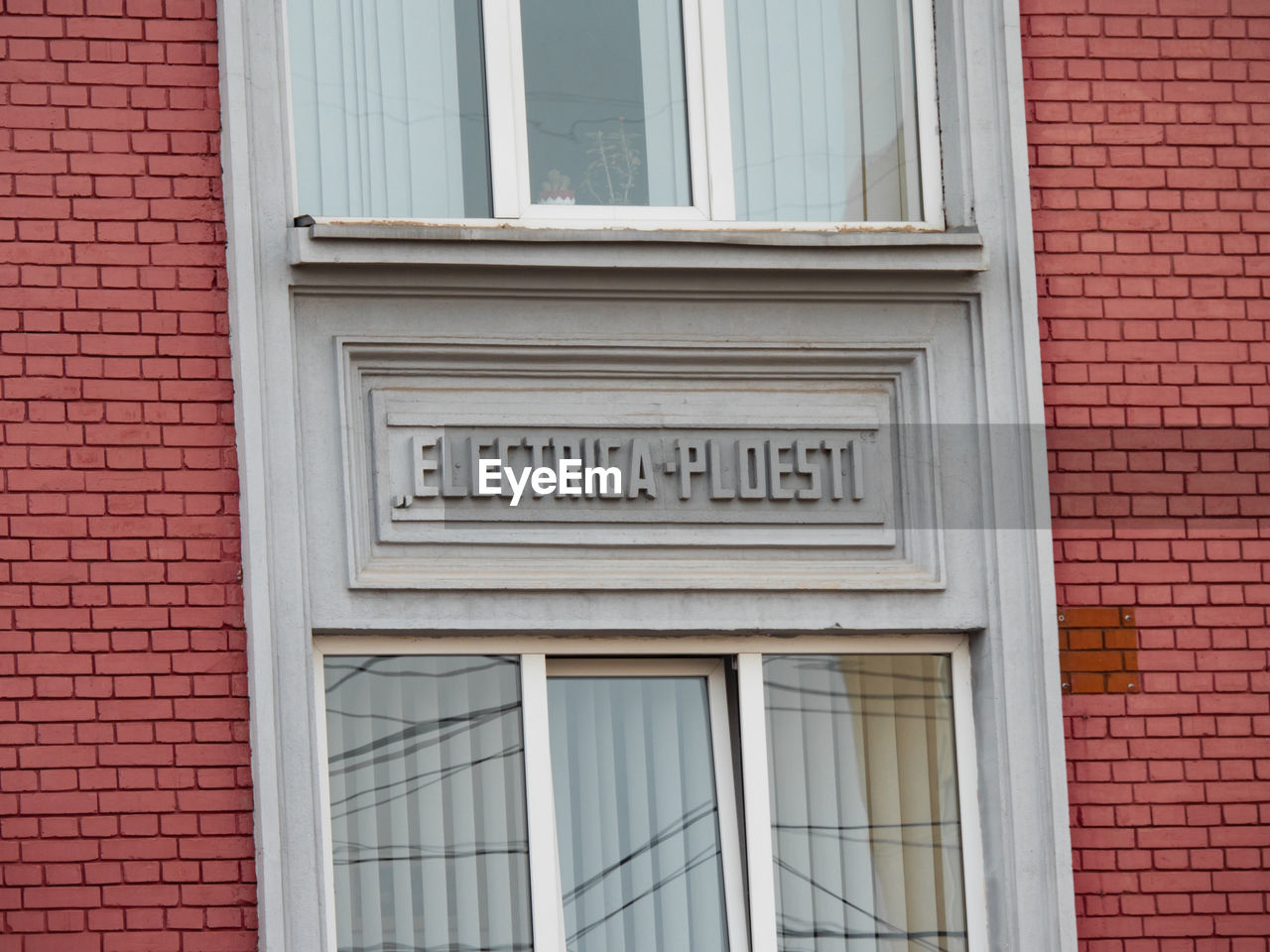 Exterior shot of red building of electrica ploiesti