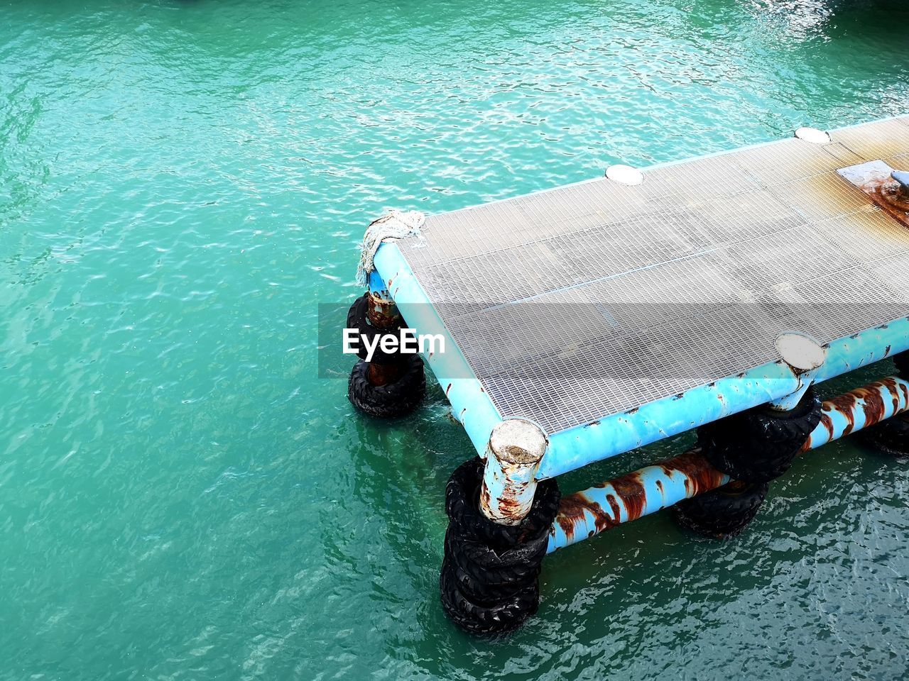 High angle view of jetty on sea