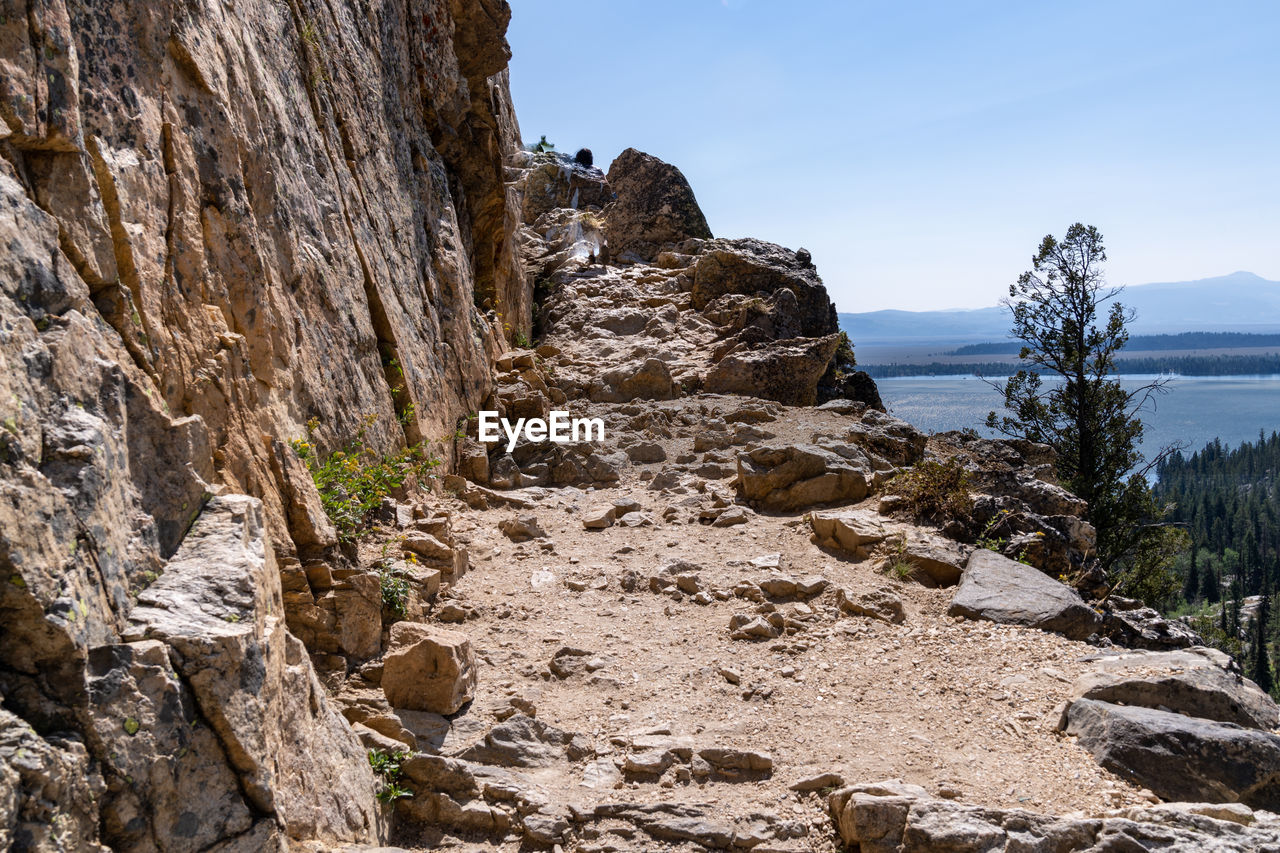 SCENIC VIEW OF ROCKS IN SEA AGAINST SKY