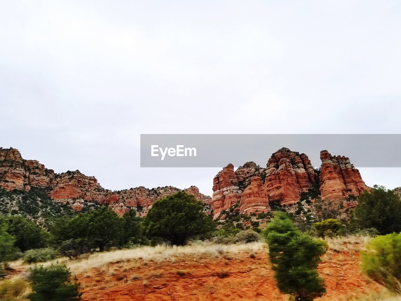 Low angle view of rock formation