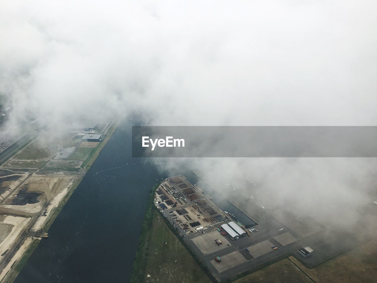 High angle view of cityscape against sky