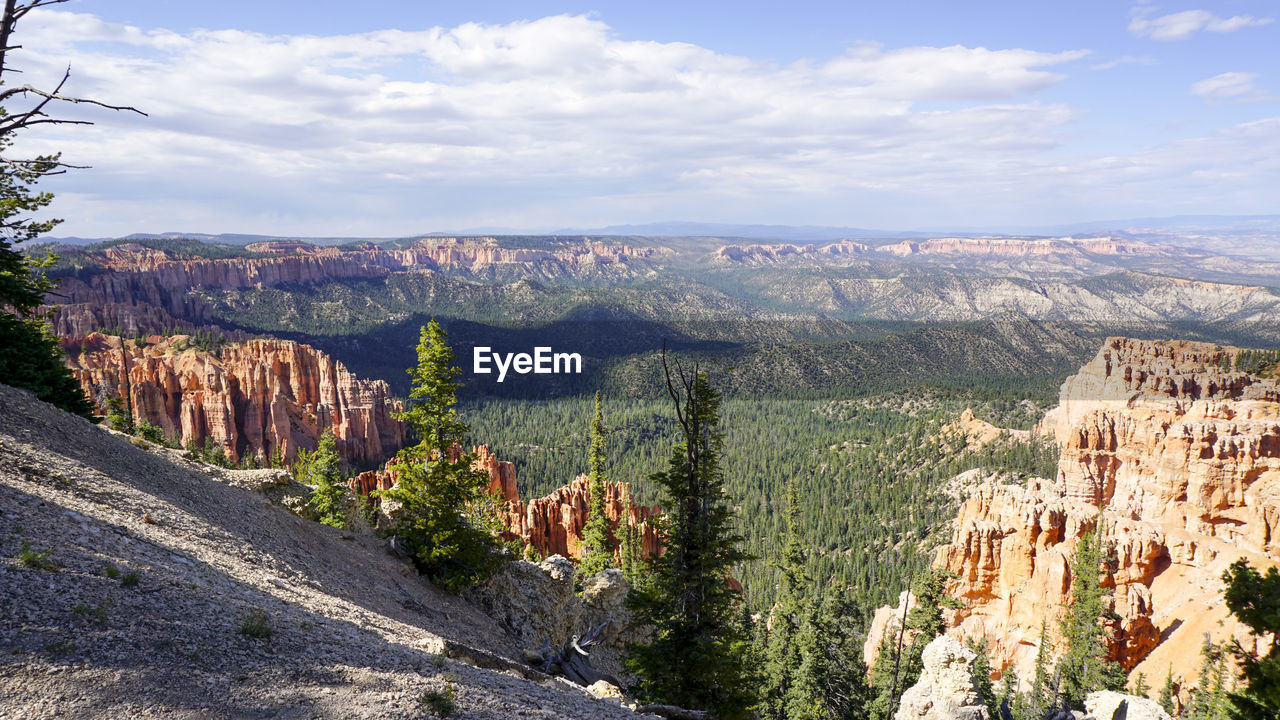 Panoramic view of landscape against cloudy sky