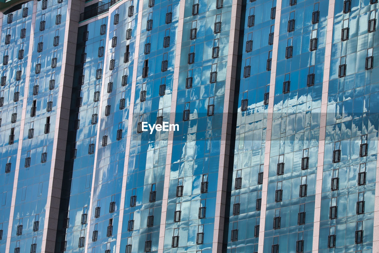 Low angle view of modern building in city