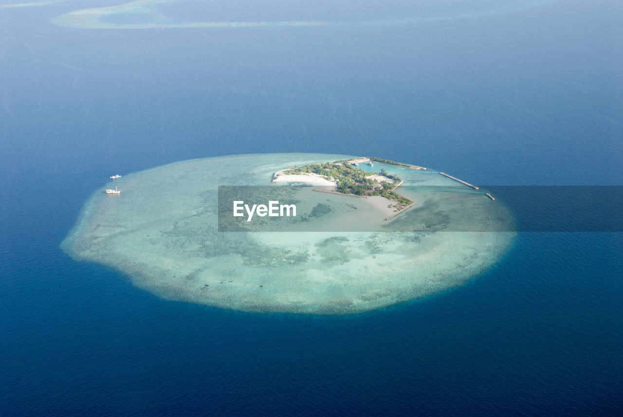 Aerial view of an idyllic island