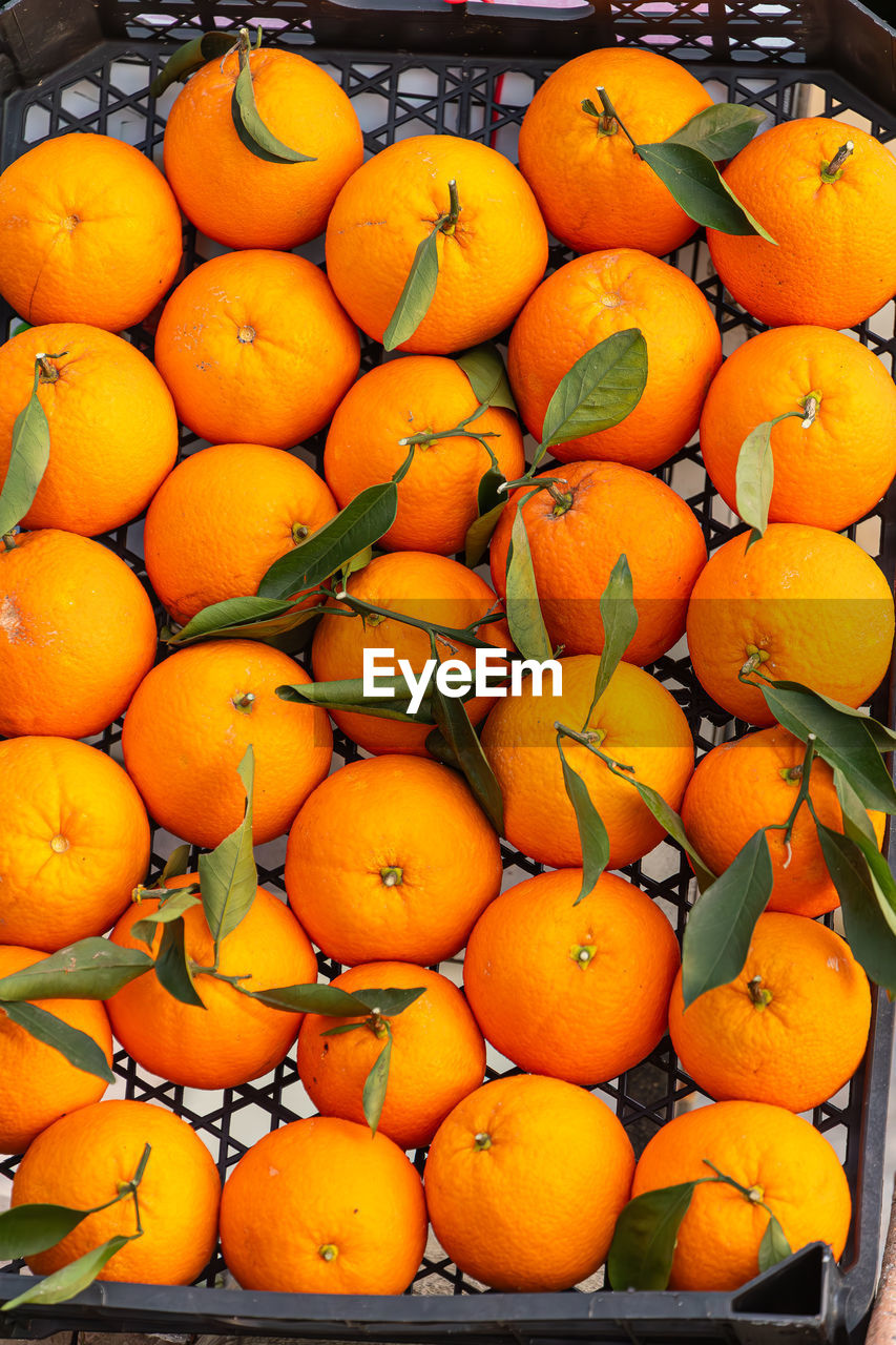 full frame shot of oranges in market