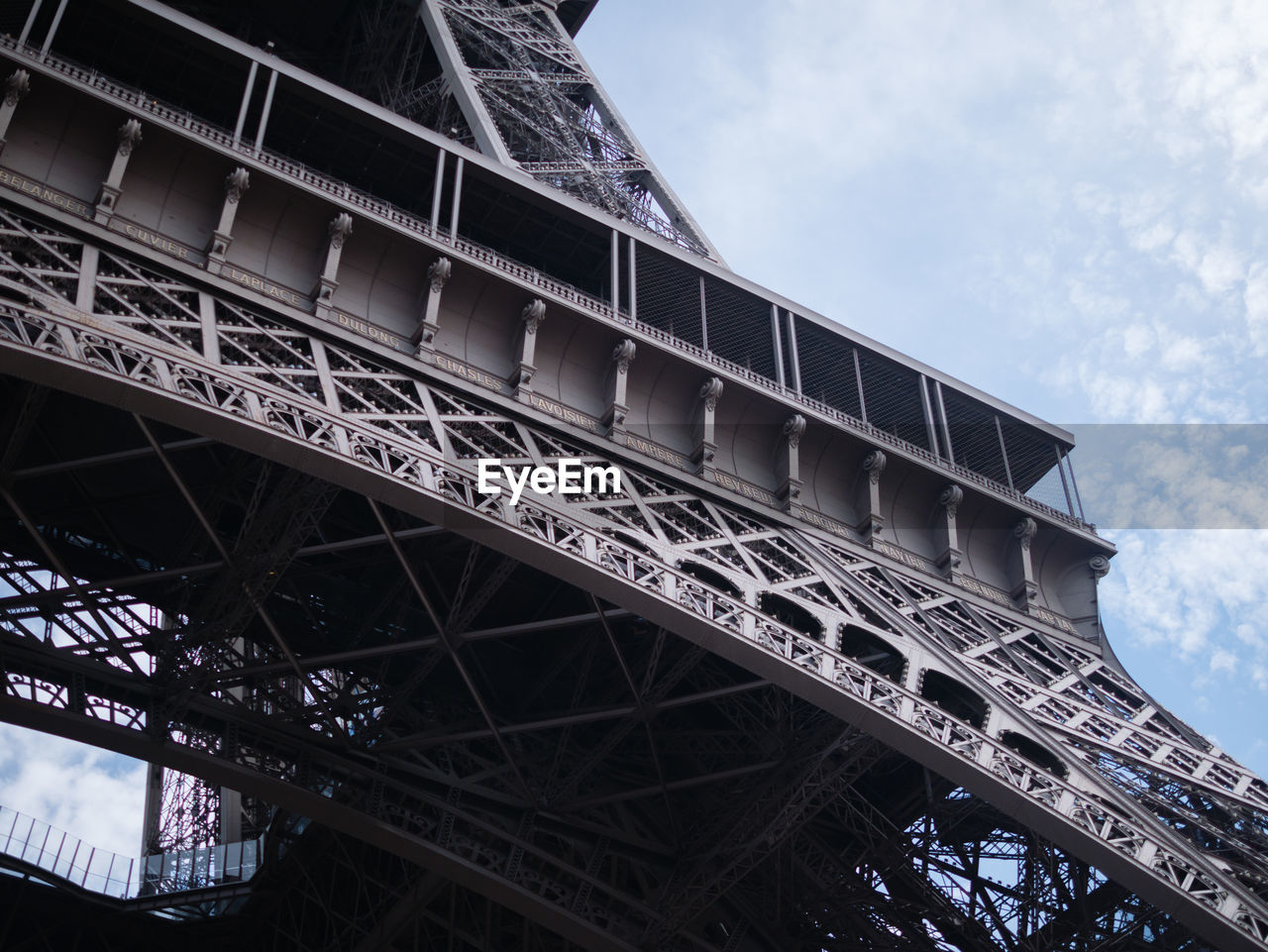 Low angle view of eiffel tower