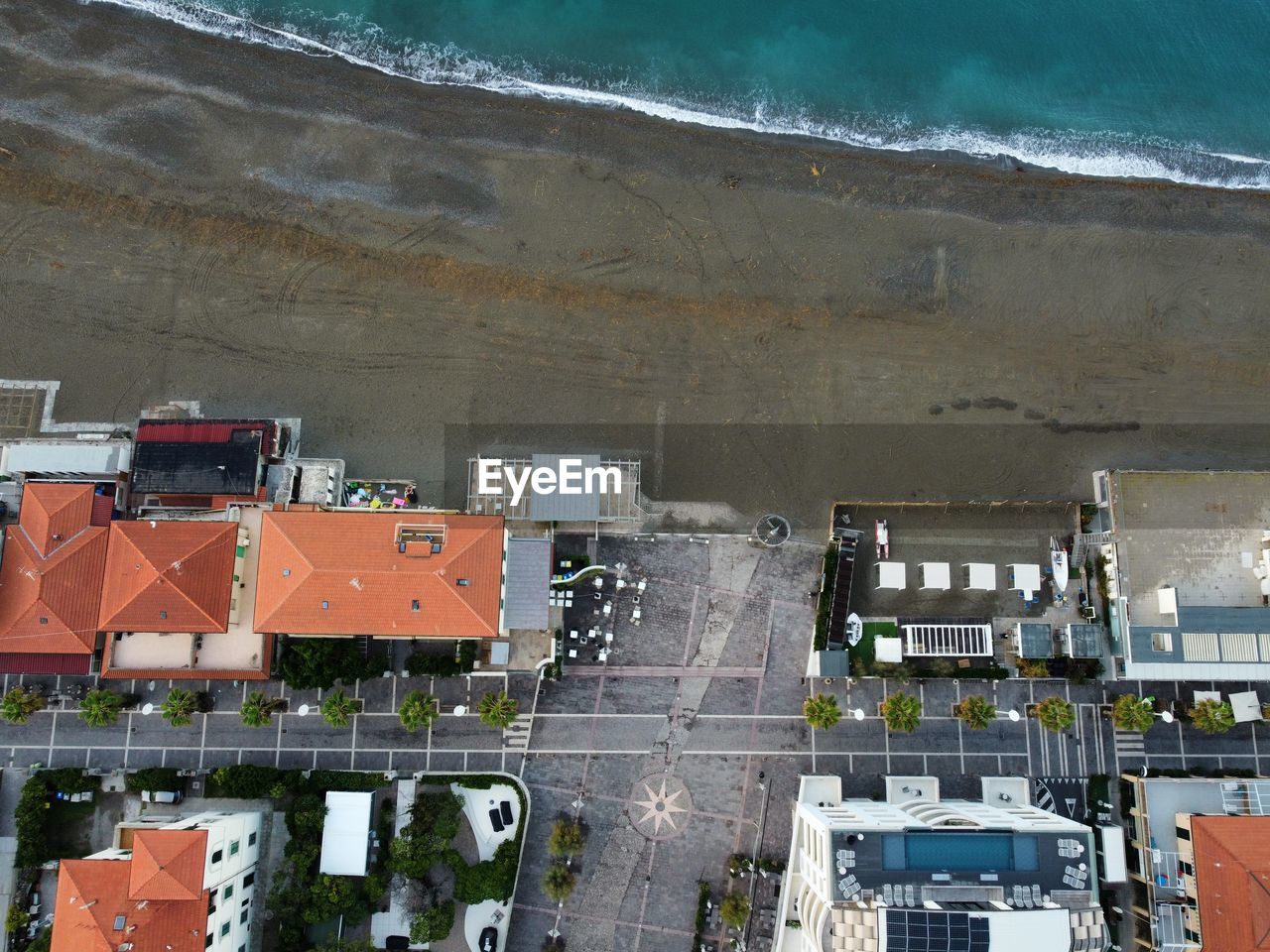 Aerial view of the city waterfront