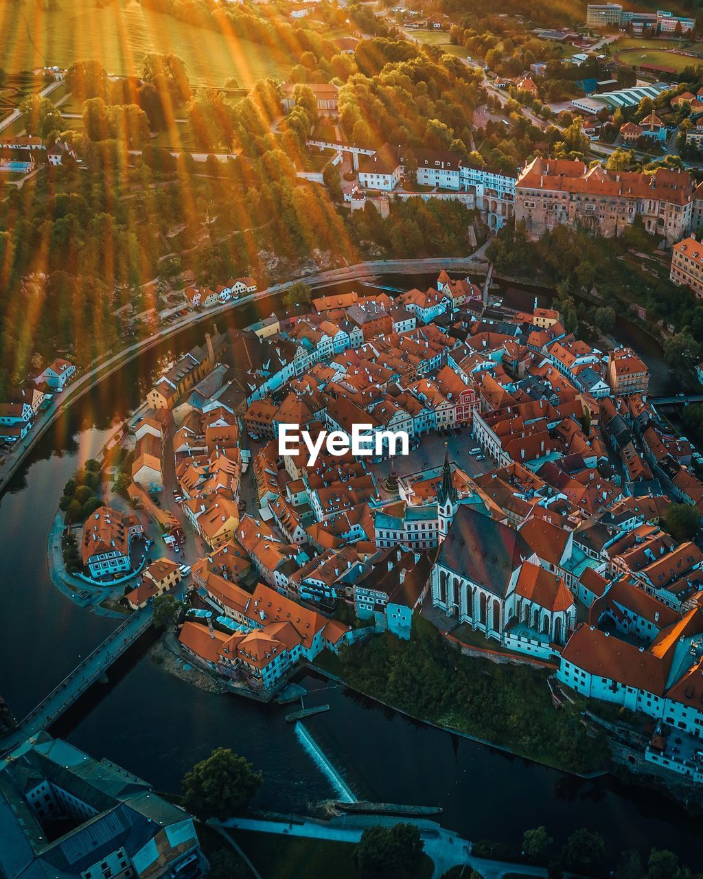 Aerial view of buildings in city