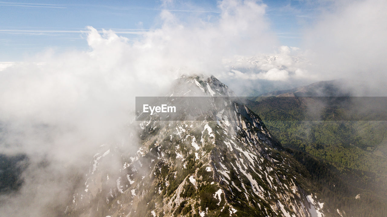 Panoramic shot of mountain range against sky