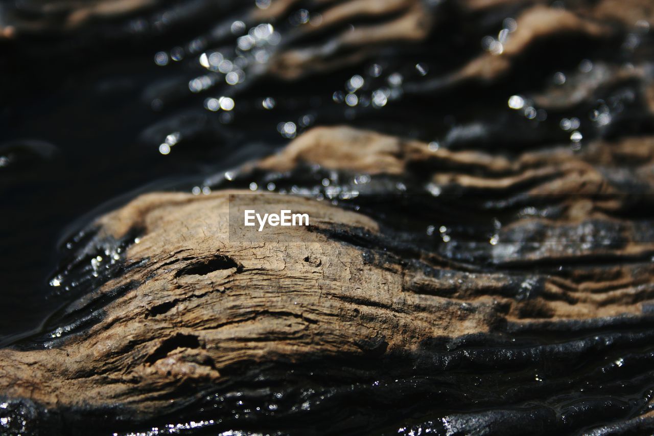 CLOSE-UP OF WATER FLOWING IN THE BACKGROUND