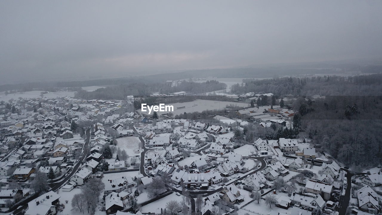 Snow in a german town