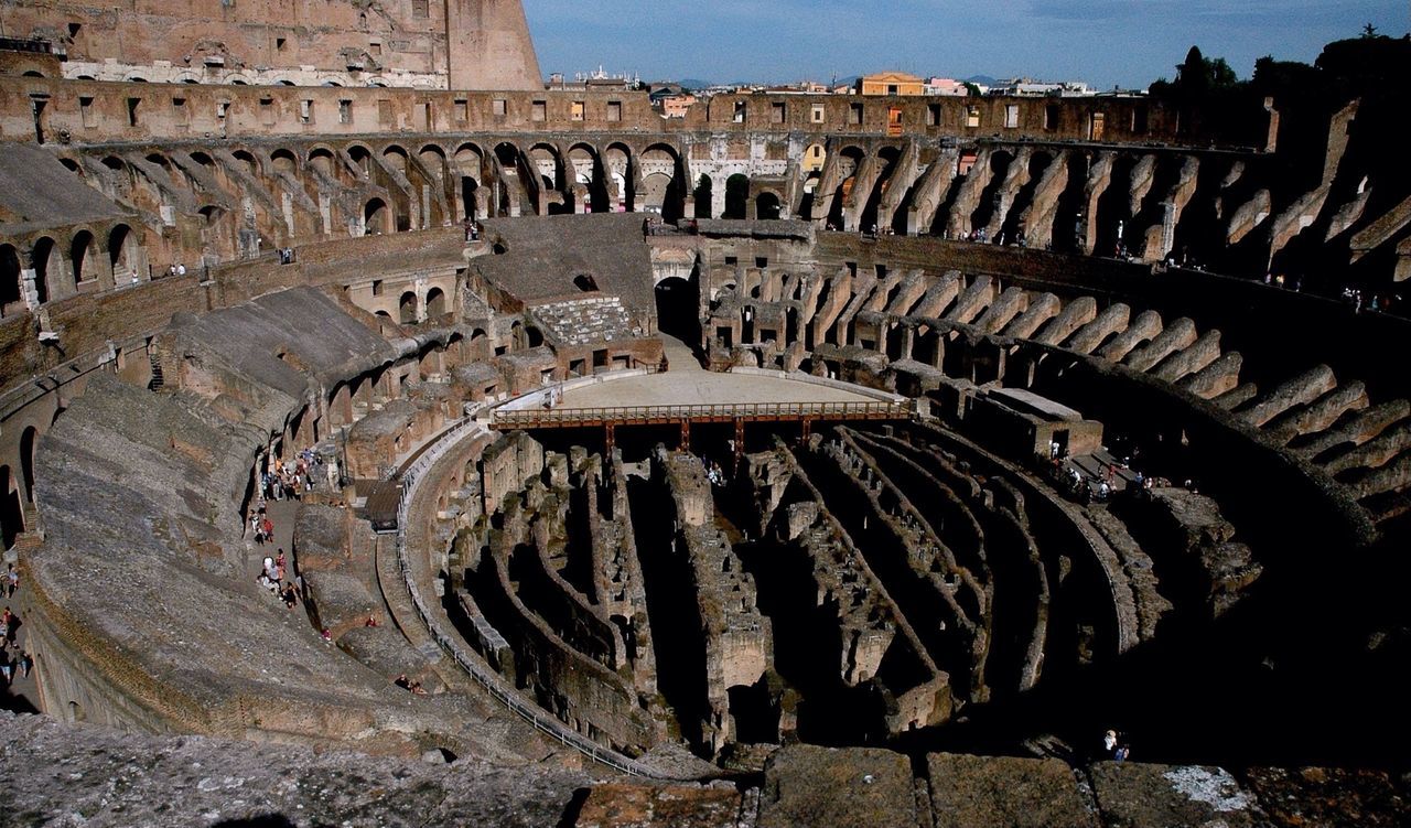 High angle view of coliseum