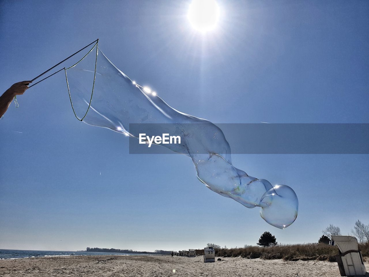 Low angle view of water against clear sky