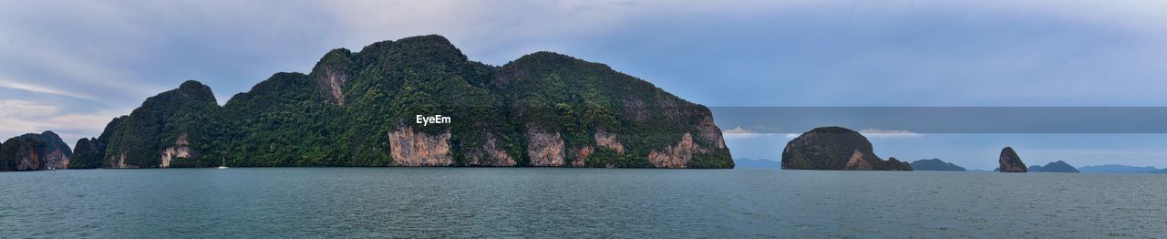 Island ocean tropical forest views near phi phi, ko rang yai, ko li pe phuket thailand asia.