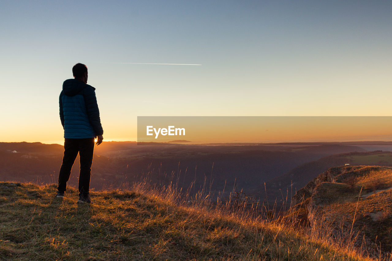 Sunset from the belvedere of the roche de hautepierre in the haut-doubs in france